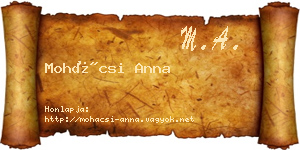 Mohácsi Anna névjegykártya
